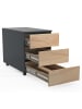 VCM  Rollcontainer Beistellcontainer Dalosa 70 cm in Anthrazit / Honig-Eiche