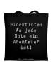 Mr. & Mrs. Panda Jutetasche Spruch Abenteuer Blockflöte mit Spruch in Schwarz