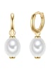 Rafaela Donata Creolen aus Sterling Silber mit Muschelkernperle in gelbgold