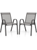 COSTWAY 2er Set Gartenstühle 56x70x84cm in Grau