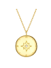 Lulu & Jane Diamant-Kette Kompass Sterling Silber Diamant in gelbgold