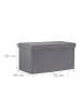 relaxdays Faltbare Sitzbank in Dunkelgrau - (B)76 x (H)38 x (T)38 cm