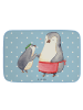 Mr. & Mrs. Panda Badvorleger Pinguin mit Kind ohne Spruch in Blau Pastell