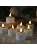 Adilina 12x LED Teelichter mit Ladestation wiederaufladbar in weiß