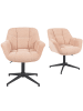 DUBI Möbel 2er-Set: Bürostuhl Mika-Nala in Rosa - (B)65 x (H)78 x  (T)66 cm