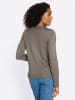 Sieh an! Langarm-Pullover in taupe-beige-gemustert