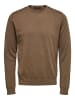 SELECTED HOMME Einfarbiger Pullover Basic Rundhals Long Sleeve Shirt SLHBERG in Braun