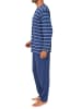 NORMANN Langarm Schlafanzug Pyjama Streifen in navy