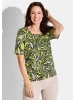 GOLDNER Kurzgröße:  Shirt Shirt in khaki / hellgrün / weiß / gemustert