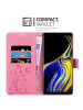 cadorabo Hülle für Samsung Galaxy NOTE 9 Blumen Design in FLORAL ROSA