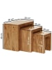 KADIMA DESIGN 3er Set Satztisch MUMBAI Massiv-Holz Wohnzimmer-Tisch in Akazie
