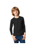 tectake Einfarbiges Langarm-Shirt für Kinder, schwarz