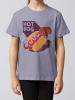 wat? Apparel T-Shirt Hot Dog in Lavender