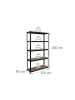 relaxdays Schwerlastregal in Schwarz/ Braun - (B)120 x (H)200 x (T)60 cm