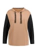 Ulla Popken Hoodie-Shirt in maronenbraun