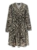 faina Damen Kleid Mit Zebra-Print in Beige Schwarz