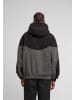 Urban Classics Urban Classics Weavy Colorblock Teddy Hoodie in magnet/black