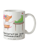 Mr. & Mrs. Panda Kaffeetasse Kassiererin Leidenschaft mit Spruch in Weiß