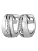 Adeliás Damen Ohrringe – Klappcreole aus 925 Silber mit Zirkonia in silber