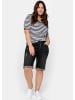sheego Jeansbermudas in black used denim