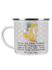 Mr. & Mrs. Panda Camping Emaille Tasse Tennis Trainerin Spaß mit... in Grau Pastell