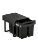 relaxdays Einbaumülleimer in Schwarz - 4x 8 l