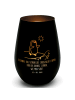 Mr. & Mrs. Panda Gold Windlicht Pinguin Surfer mit Spruch in Schwarz