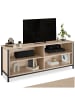 tectake TV-Schrank, 147 x 41 x 60,5 cm, höhenverstellbare Kunststofffüße