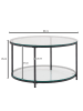 KADIMA DESIGN Couchtisch 80x80x45 cm Glas / Metall Wohnzimmertisch Rund Modern,