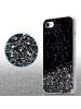 cadorabo Hülle für Apple iPhone 7 / 7S / 8 / SE 2020 Glitter in Schwarz mit Glitter