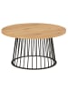 home24 home24 Couchtisch aus furniertem MDF & lackiertem Metall in Eiche / Schwarz, 80 x 42 x 80 cm in Eiche