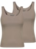 Sublevel Trägertop 2er-Set Integriertes BH-Top Unifarben in Braun-2