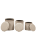 Mauro Ferretti Cremefarbener Pouf mit Behälter, 3er-Set, ø 40,5 x 49,5 - 35 x 42 - 31 x 38 cm