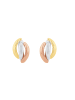 Amor Ohrstecker Gold 375/9 ct, teilrhodiniert in Tricolor