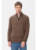 Camel Active Strickpullover mit Stehkragen in Sepiabraun