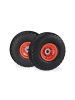 relaxdays 8x Sackkarrenrad in Schwarz-Rot - (H)85 x Ø260 mm