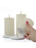 MARELIDA 3x LED Kerzen mit Ladestation wiederaufladbar Echtwachs in creme