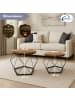 Coemo 2-er Set Couchtisch Duett Metall und Holzwerkstoff in Braun