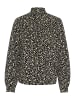 Kaffe Langarm-Bluse KAmalene Regular fit in Black/White/Gold Print