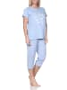 NORMANN Schlafanzug Caprihose kurzarm Karo-Optik 126 10 800 in blau