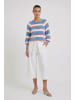 Oui Pullover in lt blue red
