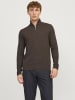 Jack & Jones Strickjacke mit Viertelreißverschluss in Mulch