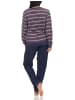 NORMANN Frottee Pyjama langarm Schlafanzug Bündchen Streifen - 50150 in marine