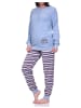 NORMANN Frottee Pyjama Schlafanzug langarm Katzen - 76543 in hellblau