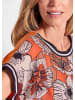 GOLDNER Blusenshirt Kurzarm Oberteil mit floralem Design in pfirsich / gemustert