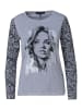 KOROSHI Langärmliges bedrucktes Damen-T-Shirt in grau