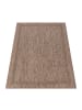 KADIMA DESIGN Outdoor Teppich Unifarben mit Bordüre Balkon, Terrasse in Braun
