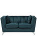 Beliani 2-Sitzer Sofa GAULA in Blau/Silber - (W) 160 x (H) 77 x (L) 80 cm