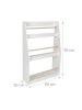 relaxdays Bücherregal in Weiß/ Natur - (B)60 x (H)90 x (T)20 cm