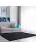 KADIMA DESIGN Hochflor Teppich waschmaschinenwaschbar Unifarben  Schlafzimmer in Schwarz
